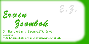 ervin zsombok business card